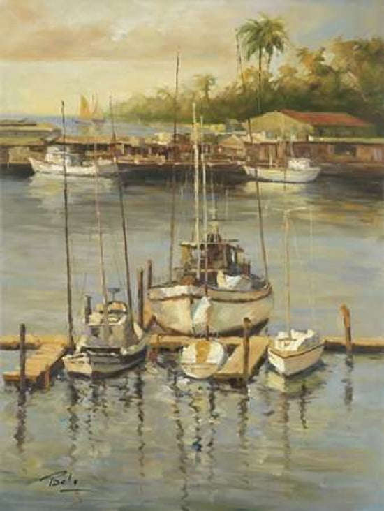 Bahama Harbor Canvas Art - Bolo (22 x 28)
