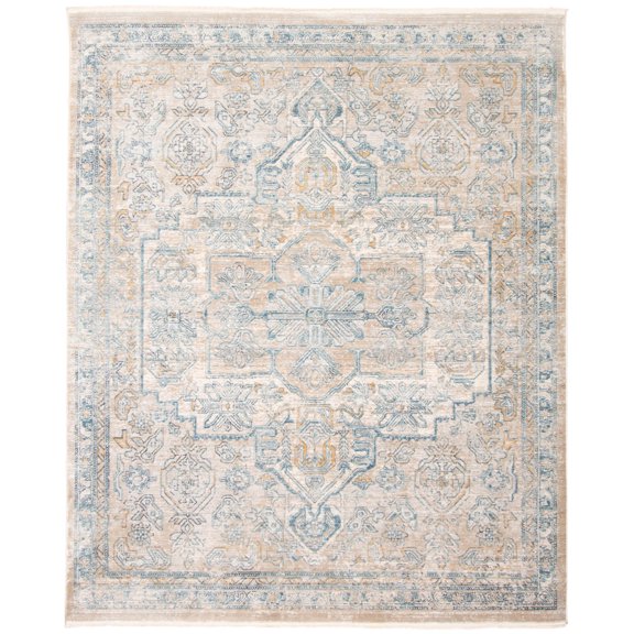 Bahama Heriz Beige, Grey Polypropylene Rug 6'7" x 9'10"
