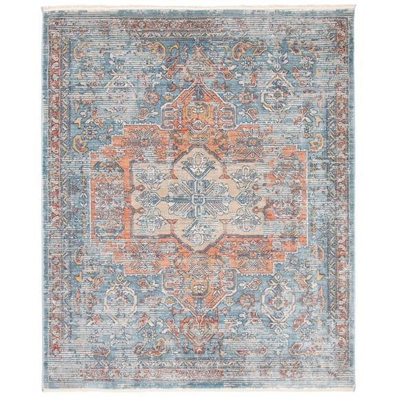 Bahama Heriz Blue Polypropylene Rug 6'7" x 9'10"