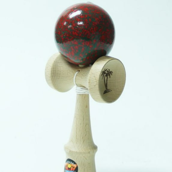 Bahama Kendama Fire Scroll Kendama - Red with Green