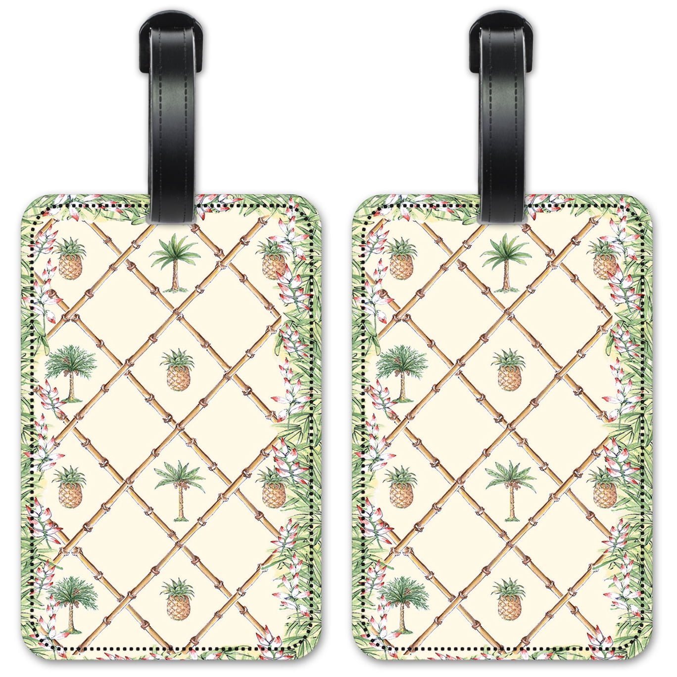 Bahama Pineapple - Luggage ID Tags / Suitcase Identification Cards ...
