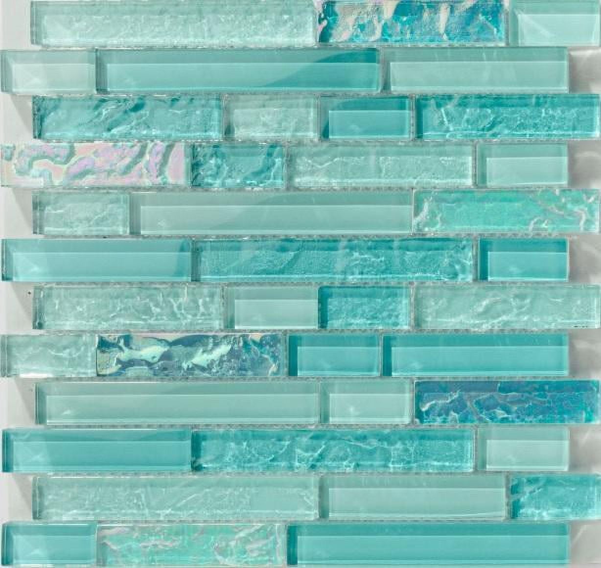 Bahamas Aqua Linear Glass Tile Pool Tile and Walls Tiles and Deco