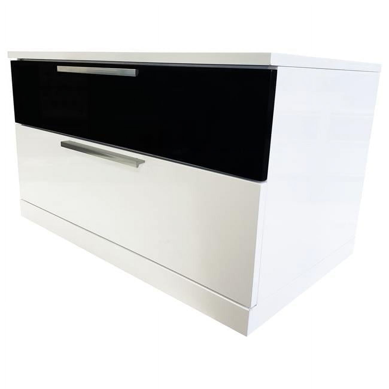 Bahamas Black & White Poplar Wood 2-Drawer Nightstand