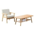 thumbnail image 1 of Bahamas Coffee Table and Beige Linen Fabric Chair Set, 1 of 6