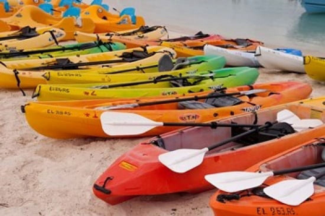 Bahamas Eleuthera Princess Cays beach kayaks Canvas Art - Jim Engelbrecht DanitaDelimont (36 x 24)