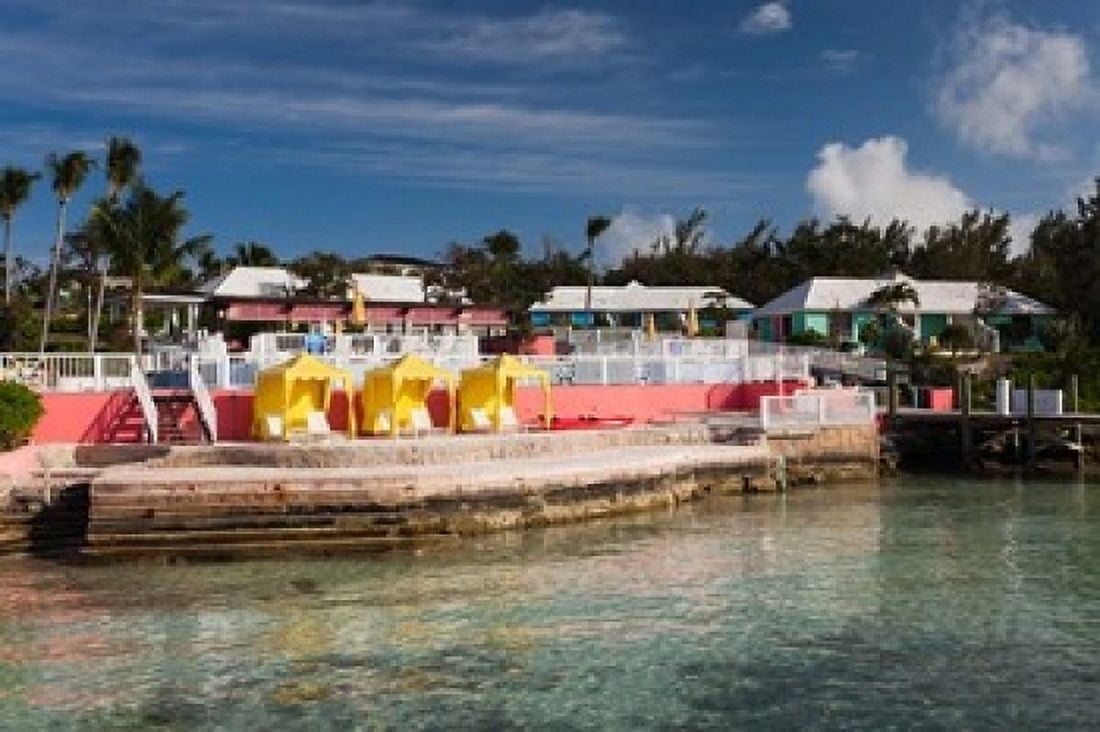 Bahamas Eleuthera Romora Bay Yacht Club Canvas Art - Walter Bibikow DanitaDelimont (18 x 12)