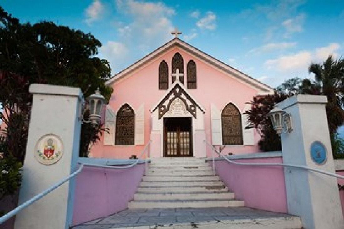 Bahamas Eleuthera St Johns Anglican Church Canvas Art - Walter Bibikow DanitaDelimont (37 x 25)