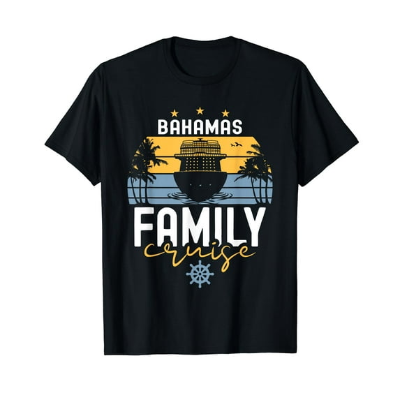 Bahamas Family Cruise Squad Cruise Ship Vacation Trip Casual Cotton T-Shirt Black Tee