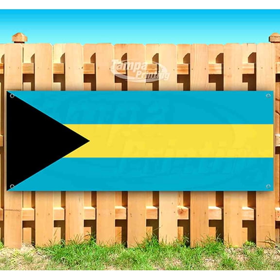 Bahamas Flag 13 oz Vinyl Banner With Metal Grommets
