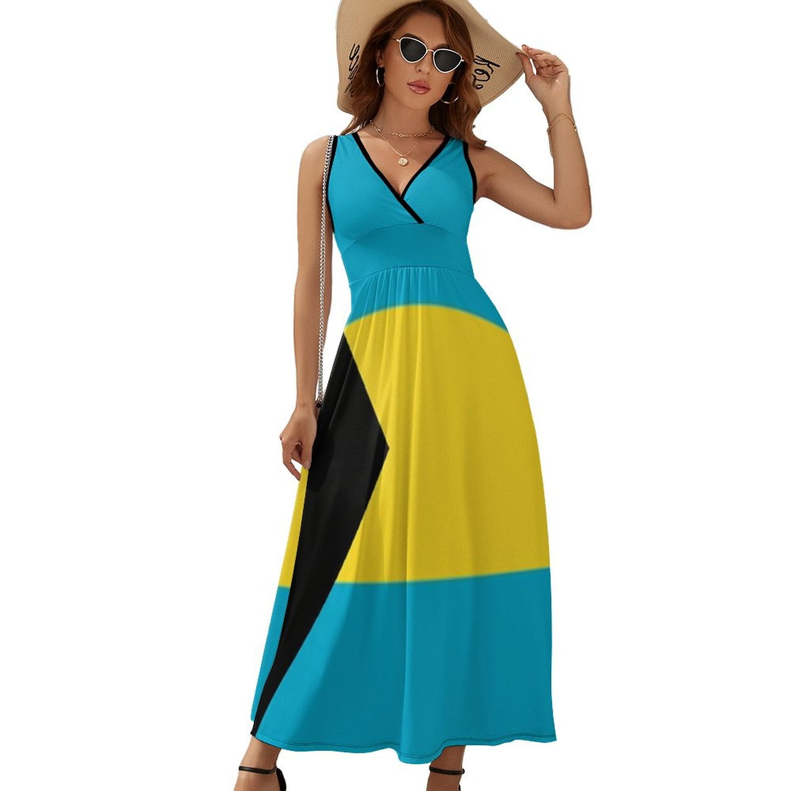 Bahamas Flag Dress Fashion Boho Beach Long Dresses Female Party Printed Maxi  Dress - Walmart.com