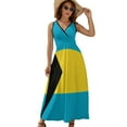 thumbnail image 1 of Bahamas Flag Dress Fashion Boho Beach Long Dresses Female Party Printed Maxi Dress, 1 of 9