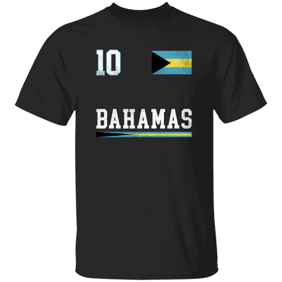 Bahamas Flag Emblem Bahamasian Pride Proud Men Women Soccer Fan T-Shirt