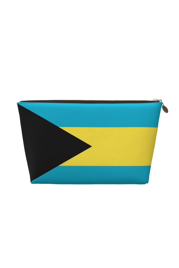 Bahamas Flag Handbag Purse Tote Organizer Zipper Closure Cosmetic Pouch Bag For Travelling