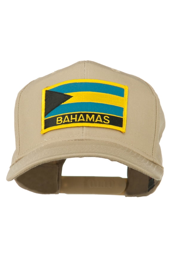 Bahamas Flag Patched High Profile Cap - Khaki OSFM