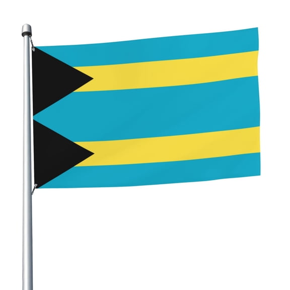 Bahamas Flag Pattern Flag 5x8 Ft Print Vivid Color Outdoors Indoors Light-Weight Polyester Flags