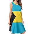 thumbnail image 1 of Bahamas Flag Spring Summer Dresses for Women Fashion T-shirt Dress Casual Sleeveless Loose Sundress with Pockets, 1 of 5