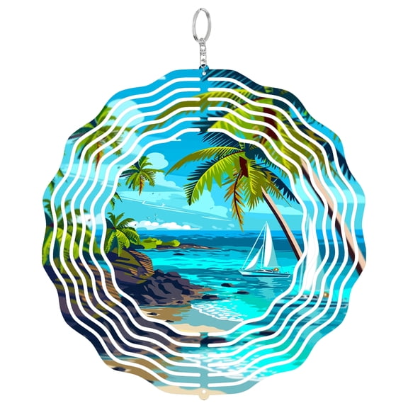 Bahamas Island 3D Wind Spinner Caribbean Ocean View Yard Art