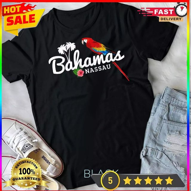 Bahamas Nassau Parrot Tropical Plants Vintage Bahamas TShirt Unisex T