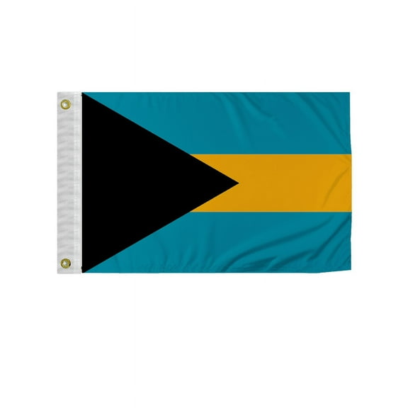Bahamas National Flag 2x3 ft Nylon Double Stitched Edges Canvas Header Brass Grommets Fade Resistant & Vivid Colors
