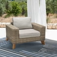 thumbnail image 1 of Bahamas Outdoor Wicker & Teak Wood Lounge Chair with Beige Olefin, 1 of 8