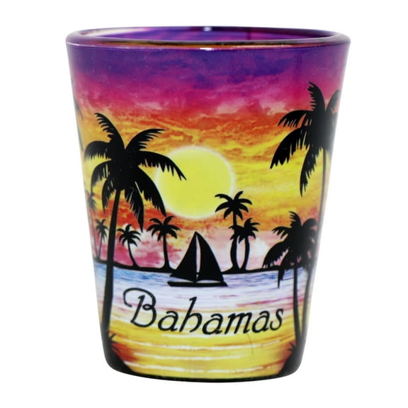 Bahamas Palm Sunset Shot Glass