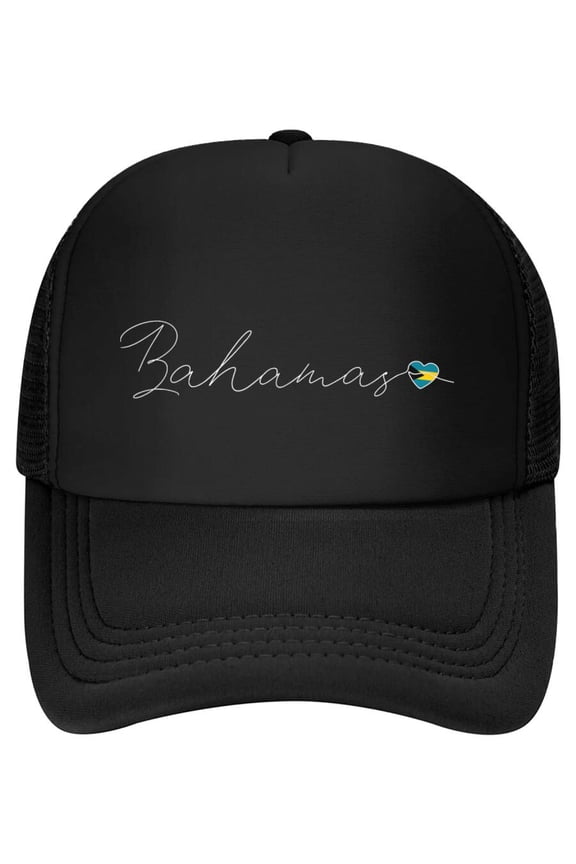 Bahamas Simple Love Bahamian Flag Heart on Bahamas Baseball Cap