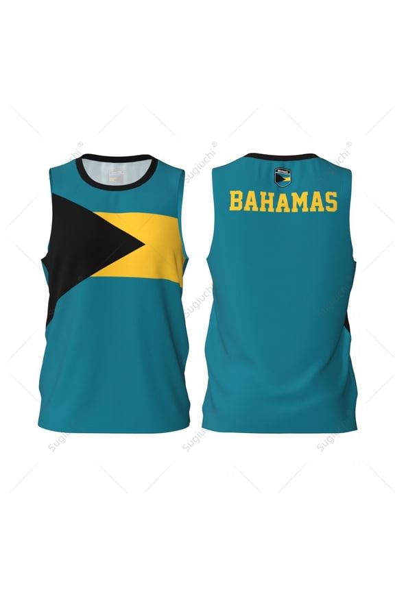 Bahamas flag men basketball sports jersey running fitness multifunction sleeveless tshirt exclusive custom name nunber