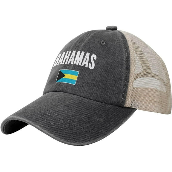 Bahamian Flag Bahamas Flag Black Baseball Cap for Men Women Hat Adjustable Trucker Hat Golf Dad Hats