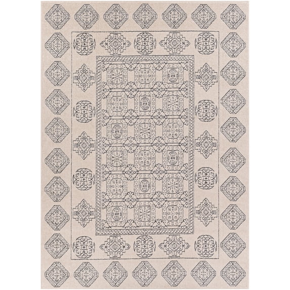Bahar Beige/Charcoal 2' x 2'11" Global Rectangle Area Rug