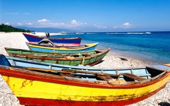 Baharona Fishing Village Dominican Republic Caribbean Canvas Art - Greg Johnston DanitaDelimont (29 x 18)