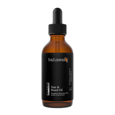 Bahawat Hair & Beard Oil Natural & Organic Leave-in Conditioner - Leather & Sandalwood, 2 oz