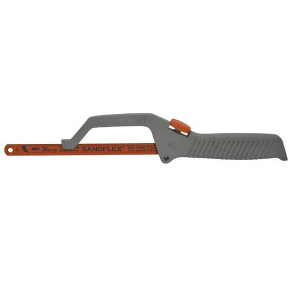 10" BAHCO Mini Extendable Hacksaw With Cast Aluminum Handle For Difficult To Reach Applications. Blade Easily Positioned For Maximum Versatility. Includes 24 TPI Blade. Williams # BAH208