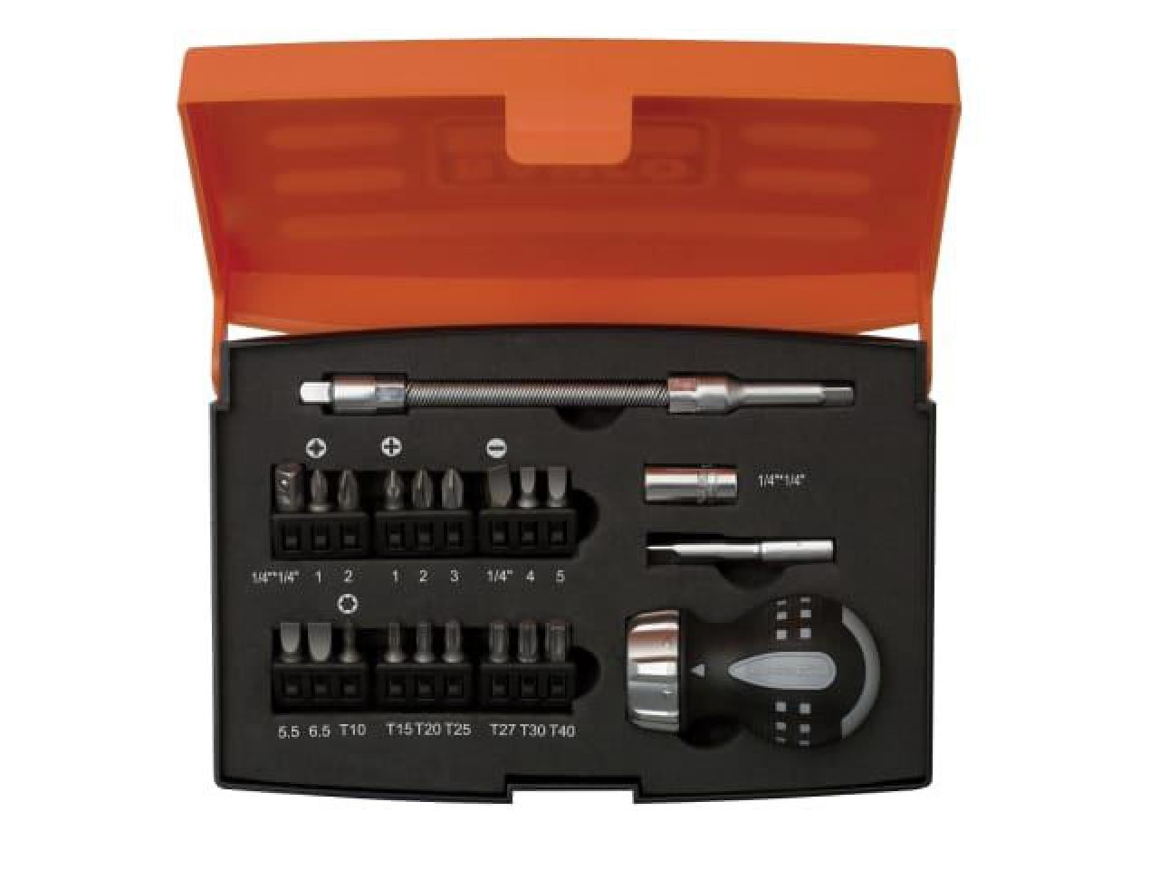 Bahco 808050s-22 Stubby Ratchet Screwdriver Set, 22 Piece