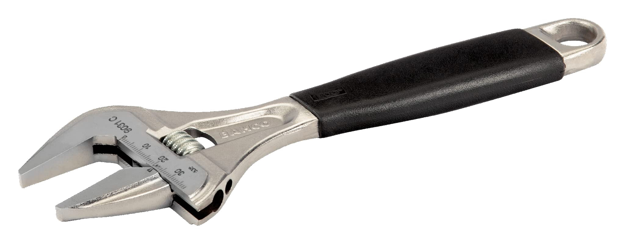 Bahco 8" SAE Big Mouth Adjustable Wrench with Handle, Wide Jaw, Slim Head, and True Ergo Grip for Tight Spaces, Ideal for Maintenance, Plumbing, and Electrical Repair Tasks