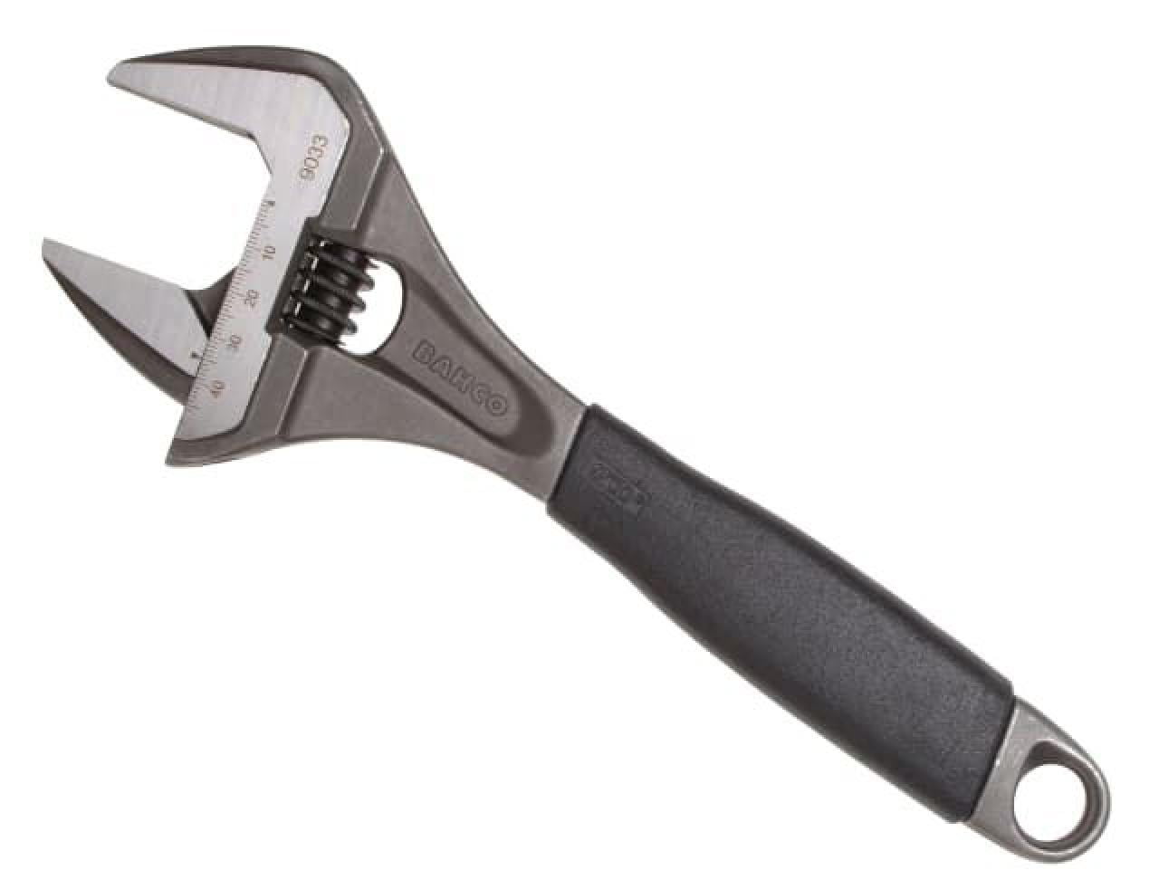Black Phosphate Finish Adjustable Wrench with Extra Wide Jaw