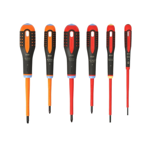 Bahco Be-9884s Ergo Vde Insulated Screwdriver Set, 6 Piece