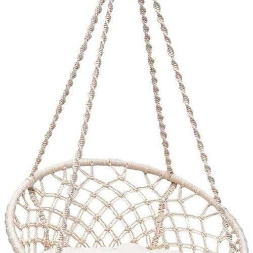 Bahia Macrame Hammock Chair With Cushion Hanging Chair For Bedroom Rope