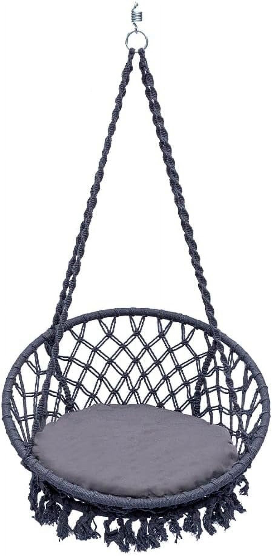 Bahia Macrame Hammock Chair With Cushion Hanging Chair For Bedroom Rope