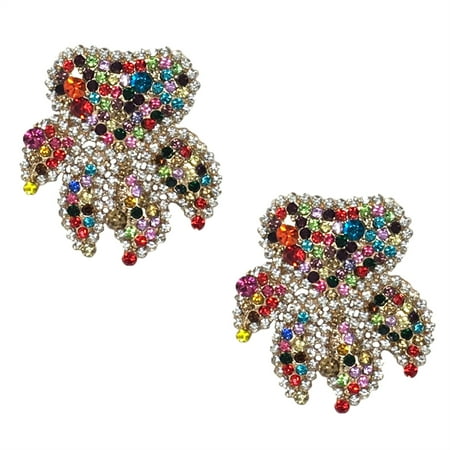 Bahiya Crystal Cluster Statement Earrings, Multi