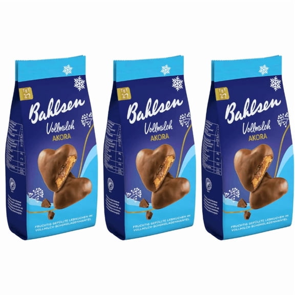 Bahlsen AKORA gingerbread cookies in MILK chocolate -3 pack /3 x 150g -