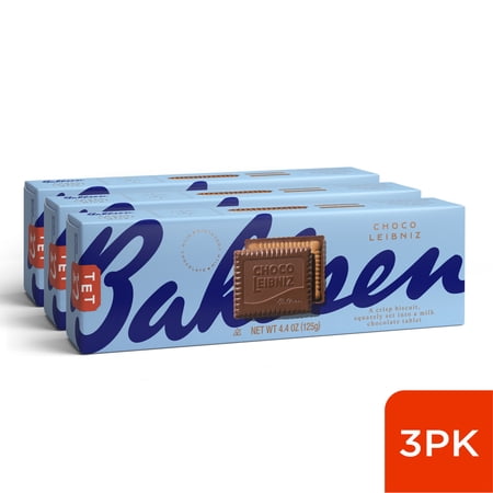 Bahlsen Choco Leibniz Milk Chocolate Biscuits Gourmet Chocolate Cookies - 4.4 oz. Box (3 Pack)