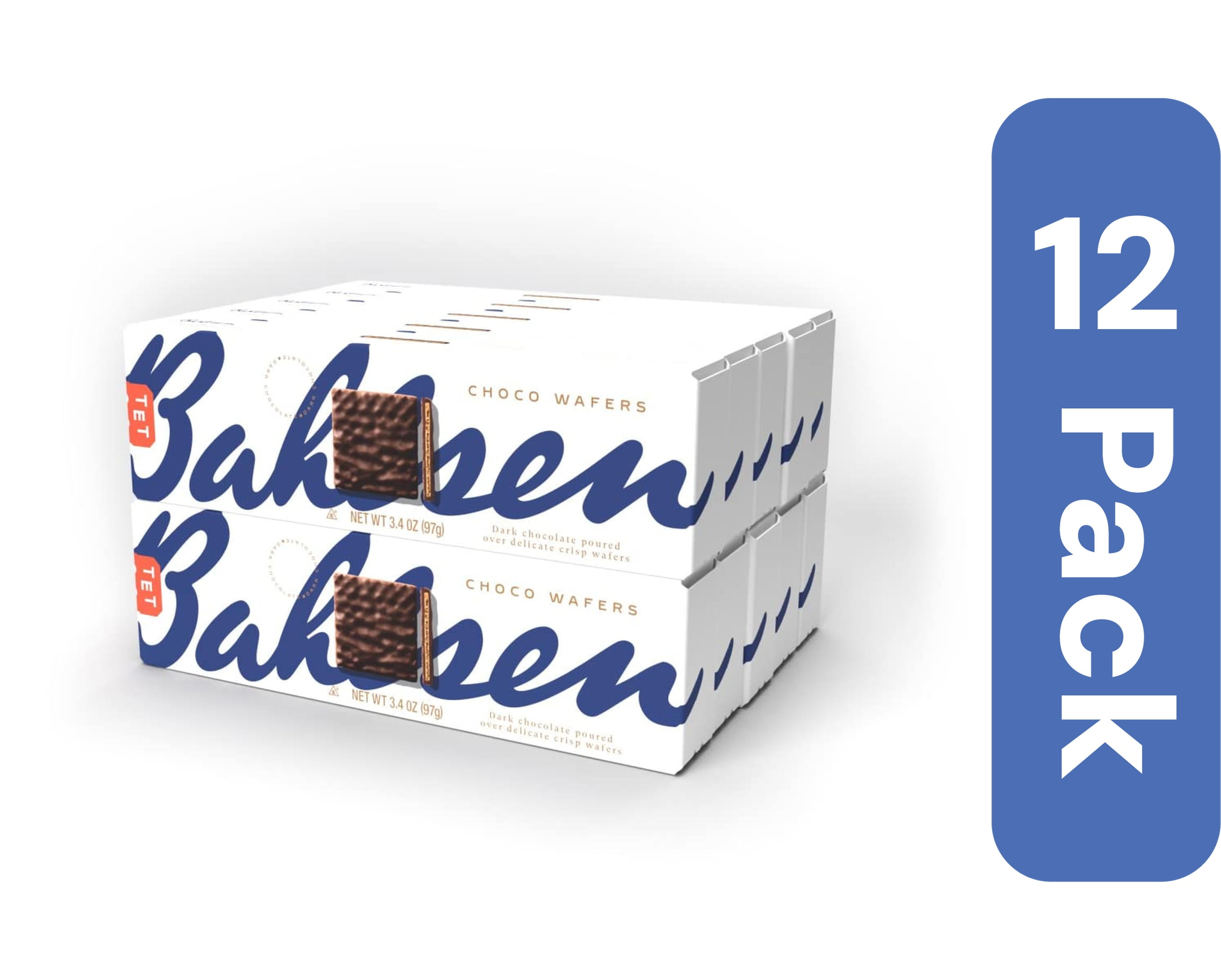 Bahlsen Dark Chocolate Wafers, 3.4 oz (Pack of 12)