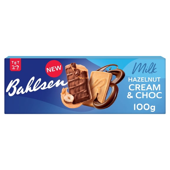 Bahlsen Hazelnut Cream and Choc 100G, Imported from Britain