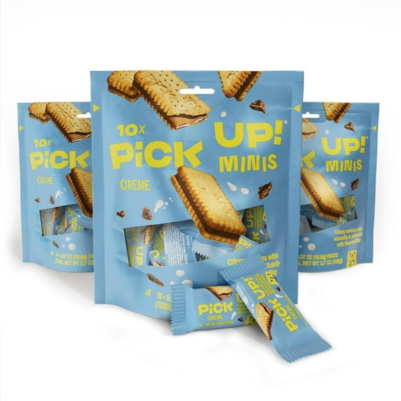 Bahlsen PiCK UP! Minis Creme (3 Bags, 3x10 individual cookies, 30 cookies total) (0.37 oz single servings individually wrapped) Kosher