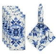thumbnail image 1 of Bahomeck Cloth Napkins Set Of 4,18*18 Inch Washable Polyester Napkins Dining Table Napkins Weddings Party Dinner Parties(Blue And White Porcelain Pattern With Floral Motifs ), 1 of 3