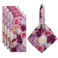 thumbnail image 1 of Bahomeck Napkins Set Of 4 Reusable Washable Square Fabric Dining Table Napkins Weddings Party Dinner Decor,18*18 Inch,Wall Of Roses And Hydrangeas In Various Shades, 1 of 3