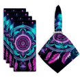 thumbnail image 1 of Bahomeck Napkins Set Of 4 Reusable Washable Square Fabric Dining Table Napkins Weddings Party Dinner Decor,18*18 Inch,Dreamcatcher, Vector Illustration With Light Effect Mandala Pattern, 1 of 3