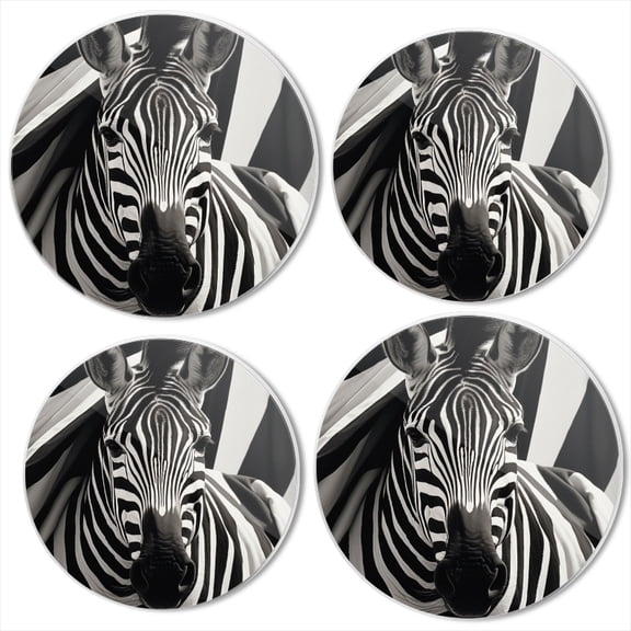 Bahomeck Electric Stove Burner Covers Set Of 4,Black And White Photograph Of Elegant Zebra Metal Gas Stove Burner Covers,Protecting Gas Stoves,8 Inch And 10 Inch