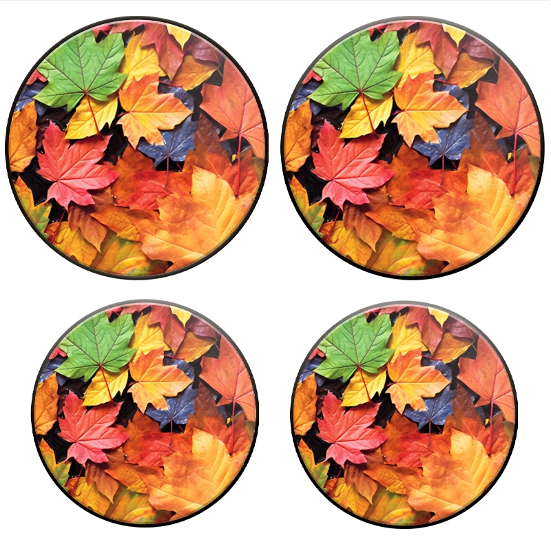 Bahomeck Electric Stove Burner Covers Set Of 4,Colorful Display Of Autumn Leaves In Various Shades Metal Gas Stove Burner Covers,Protecting Gas Stoves,8 Inch And 10 Inch