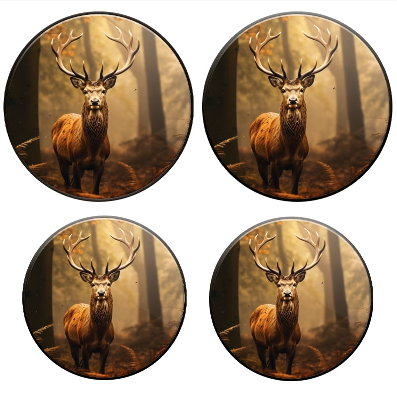Bahomeck Electric Stove Burner Covers Set Of 4,Red Deer In The Morning Sun Wilderness Metal Gas Stove Burner Covers,Protecting Gas Stoves,8 Inch And 10 Inch